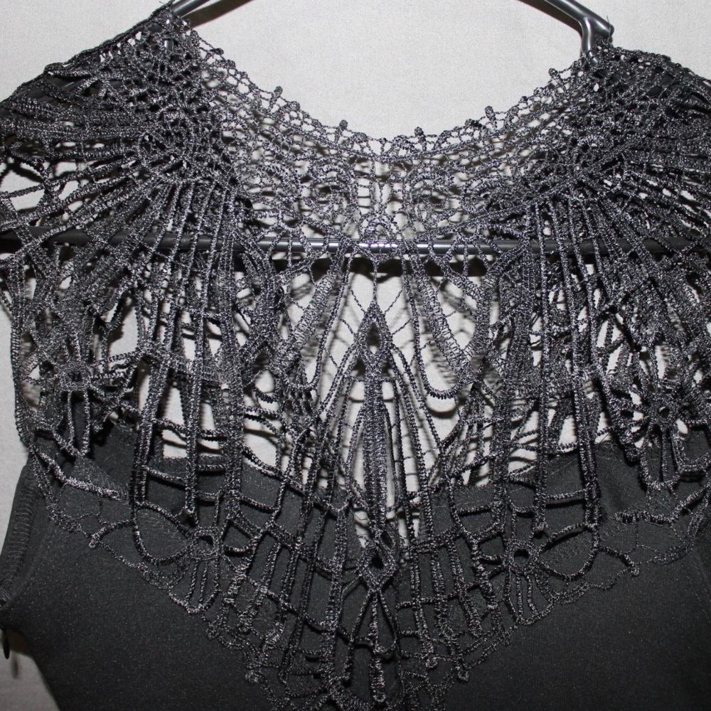 CHARLOTTE RUSSE BLACK LACED TOP FITTED DRESS
